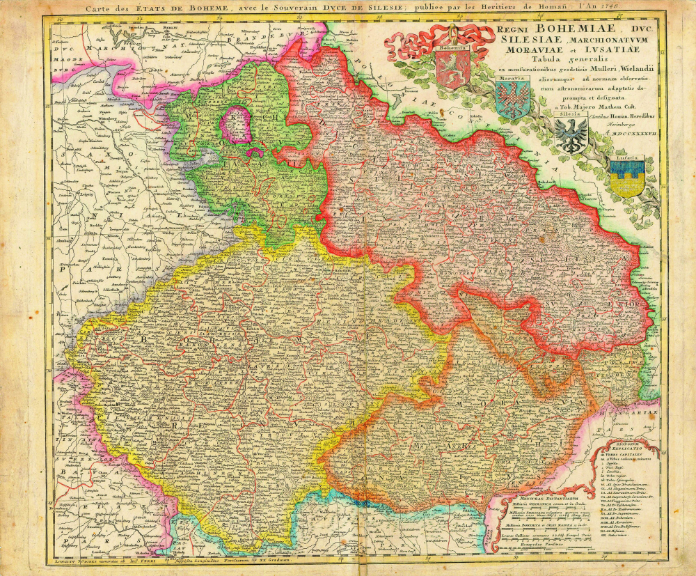 10 mapa zeme koruny ceske 1748