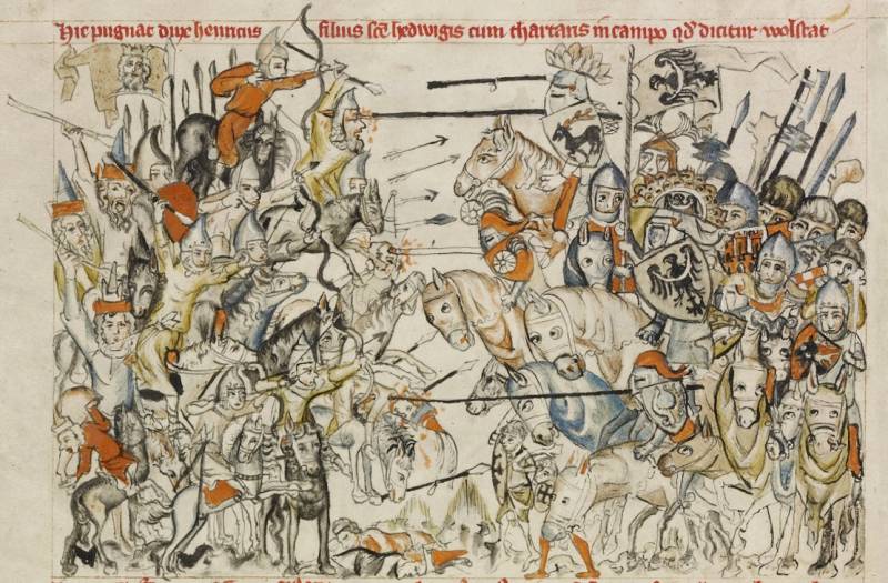Zobrazení bitvy u Lehnice v Legendě o sv. Hedvice